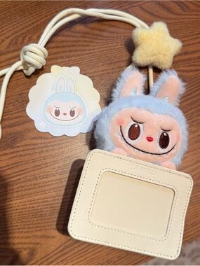 Authentic POP LAND Labubu Twinkly Fairy Tale, Plush Card Holder, Frosty Blue